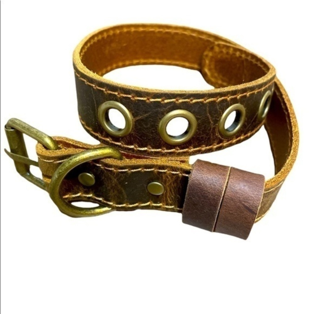 Jeereal Dog Collar leather brown adjustable NWT